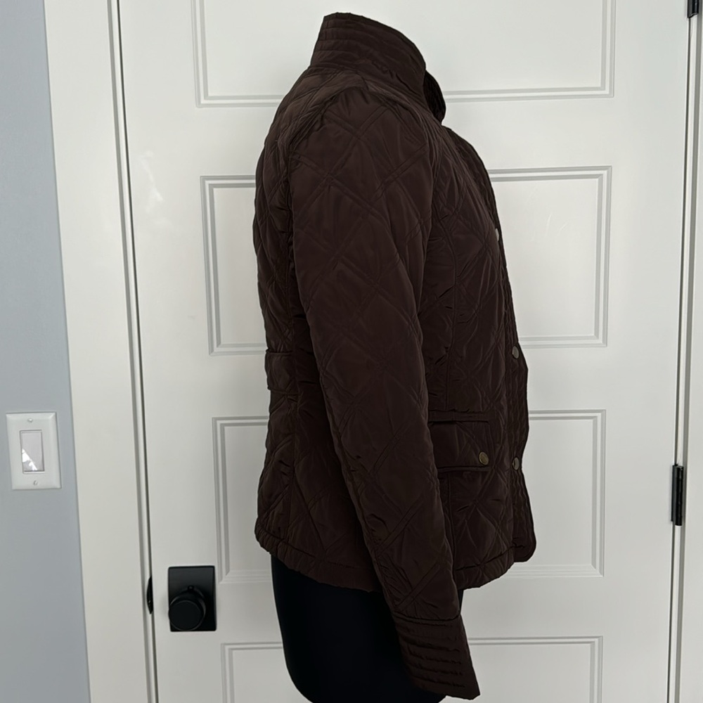 Talbots Snap Button Fur Lined Quilted Utility Lig… - image 4